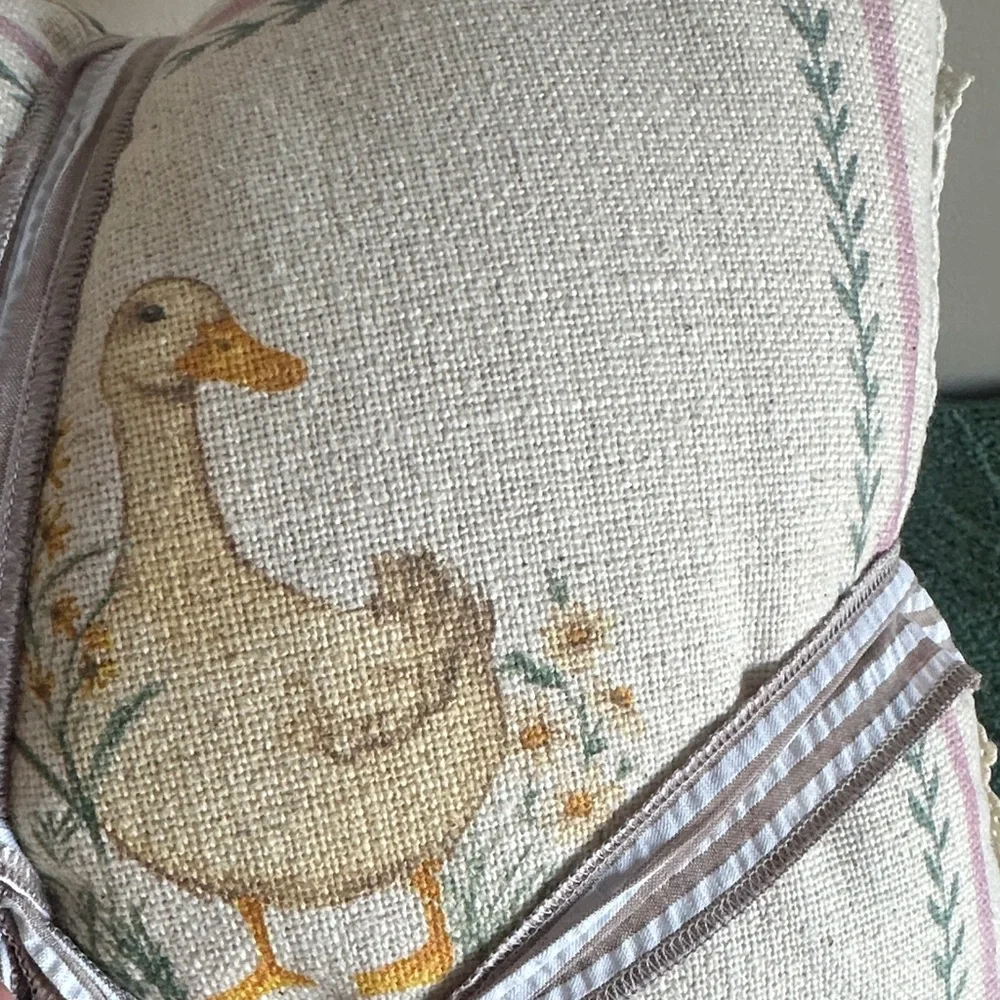 Lilian August French Farmhouse Easter 🐣 Bunny Duck Chick 🐥 Pillows Set of 3 NEW!